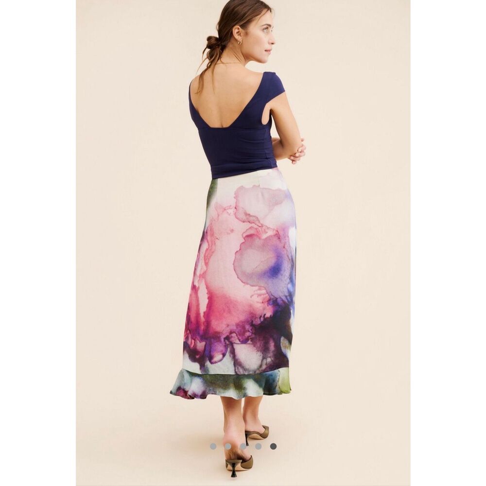 bl^nk London Sz M Clania Maxi Skirt Anthropologie Multicolor Abstract - Picture 6 of 11